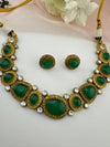 Kundan, Stone, Gold plated necklace set, Indian Bridal Jewelry set
