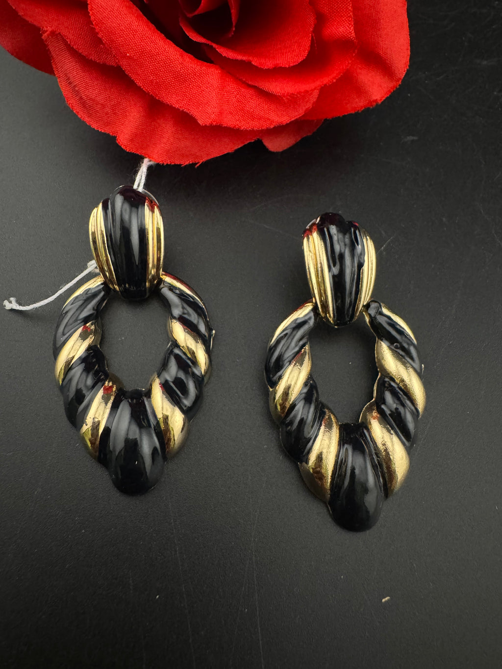 High Quality Premium Enamel and gold Designer Drop Earrings
