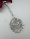 Silver Cubic Zirconia/Diamond Tikka, Indian Maang Tikka, Headpiece, Bridal jewelry