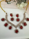 Doublet Stones, CZ, Kundan Gold Plated necklace set, Indian Bridal Jewelry set