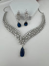 CZ Diamond Statement Necklace Set, White Gold Plated Choker