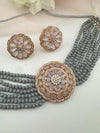 Hydro beads, CZ, Stones Choker necklace set, Indian Bridal Jewelry, chic set