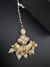 Pearls, Kundan Tikka, Indian Maang Tikka, Headpiece, Bridal jewelry