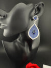 Premium Nano Setting of very fine Cubic Zirconia Dangle earrings in Evil eye style, designer Inspired Statement earring, Bridesmaid gift