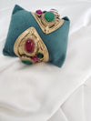 Amrapali,gold plated with stones Covered Cuff Banglebracelet (Fits 2.6" upto wrists sizes)