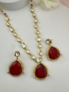 Kundan, Polki, CZ, Doublet Stones Golden necklace set, kundan haar, everyday wear jewelry