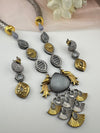 Amrapali inspired, oxidized, CZ, Stone Fusion Long necklace set, Rani haar, everyday wear jewelry