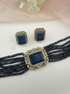 Hydro beads, CZ, Stones Choker necklace set, Indian Bridal Jewelry, chic set