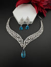 CZ Diamond Statement Necklace Set, White Gold Plated Choker