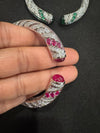 Openable Cuff bracelet with Stones, American Diamonds, crystal stones, CZ, Fits size upto 2.6"