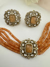 Moissanite Kundan, Hydro beads, CZ, Stones Choker necklace set, Indian Bridal Jewelry, chic set