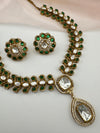Stones, CZ, Kundan Gold necklace set, Indian Bridal Jewelry set