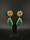 CZ and Gold, Doublet Stone Chandelier Drop Earrings, Bridal, Designer jewelry