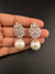 Cubic Zirconia, Diamond, pearls, Gold color Dangle Drop earrings, Indian Jewelry