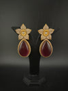 CZ and Gold, Doublet Stone Chandelier Drop Earrings, Bridal, Designer jewelry