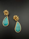 CZ and Gold, Doublet Stone Chandelier Drop Earrings, Bridal, Designer jewelry
