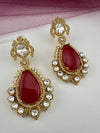 Tyani inspired, Shining Gold with kundan, doublet stone, CZ chandbali Drop earrings, Indian Jewelry
