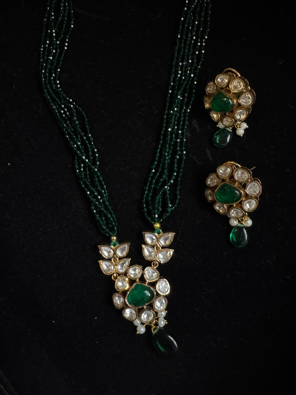 Kundan, CZ, MOP, Pearls, Hydro Beads Long necklace set, Rani haar, everyday wear jewelry