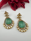 Kundan, CZ, Gold, Doublet Stone Chandelier Long Drop Earrings, Moissanite, CZ, Designer jewelry