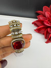 Moissanite Kundan, Crystal, CZ Adjustable Gold Polish Bracelet, Kids Bracelet fits 2.4"