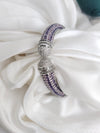 Designer Cuff bracelet with American Diamonds in nano setting, CZ, Fits size upto 2.6"