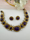 Kundan, Stone, Gold plated necklace set, Indian Bridal Jewelry set