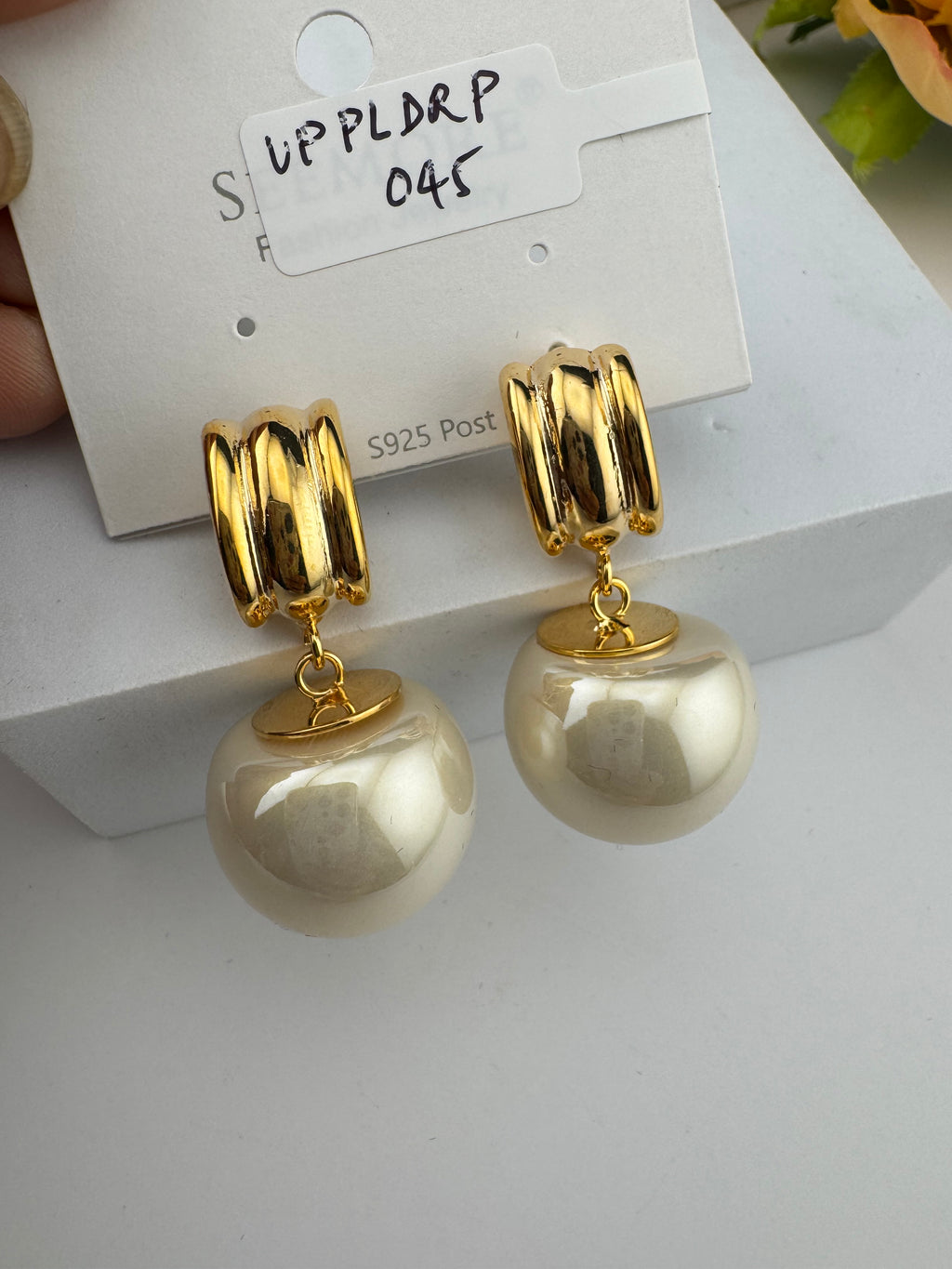High Quality Premium Enamel and gold Designer Drop Earrings