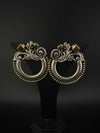 Oxidized Oversized Stud Earrings, Boho Ethnic Jewelry, designer jewelry