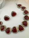 Stones, CZ Gold Plated Collar necklace set, Indian Bridal Jewelry set