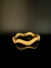 Brushed finished Gold Cuff Bracelet Bangle, Anti Tarnish, fits sizes upto 2.6"