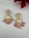 Enamel and Gold Kundan Chandelier Long Earrings, High shine Bridal Moissanite CZ, Designer Earrings