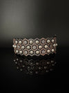 Openable Designer bracelet with Pearls, crystal stones, CZ Nano setting, Fits size upto 2.6"