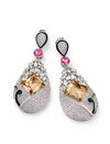 Swarovski inspired Crystal, cubic zirconia, diamonddangle earrings, Indian Jewelry