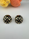 High Quality Enamel and gold designer Oversized Stud earrings, Unique statement earrings