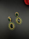 Amrapali inspired Matt Gold, Stone, Chandbali Dangle Earrings, designer jewelry