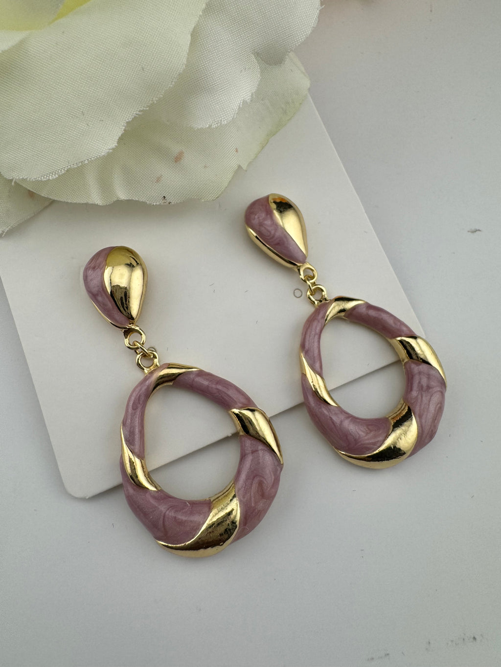 High Quality Premium Enamel and gold Designer Drop Earrings