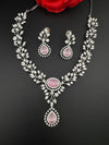 Crystal, Nano Setting CZ Diamond Statement Necklace Set, White Gold Plated Choker, nature inspired