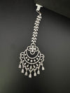 Silver Cubic Zirconia/Diamond Tikka, Indian Maang Tikka, Headpiece, Bridal jewelry