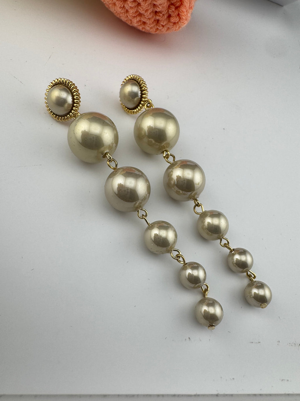 Premium High Quality Pearls long drop earrings is designer inspired/Long pearls Earrings for party wear/Bridesmaid gift/wedding jewelry