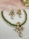 Kundan, Moissanite, MOP, CZ Flexible Gold necklace set, Indian Bridal Jewelry