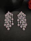 Premium Nano Setting Cubic Zirconia Long Chandelier earrings in Drop shape, stylish, designer Statement long earring/Bridal Bridesmaid