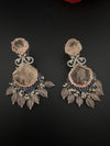 Pink and Gold, Doublet Stone Chandelier Drop Earrings, Bridal, CZ, Designer jewelry
