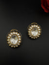 Kundan Enamel Big Stud Earrings, designer Inspired, Indian jewelry