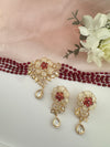 Kundan, Moissanite, MOP, CZ, Pearls Flexible Gold Choker necklace set, Indian Bridal Jewelry