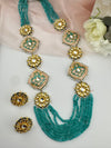Kundan, Enamel, Minakari, Hydro Beads Long Gold Choker necklace set, Double sided Rani haar