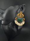 Amrapali inspired Matt Gold, Stone, pearls, Chandbali Earrings, designer jewelry
