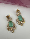 Gold with Doublet stone, kundan, cubic zirconia chandbali Drop earrings, Indian Jewelry