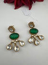 Gold Kundan, Stone Chandelier Drop Earrings, Bridal, Moissanite, CZ, Designer jewelry