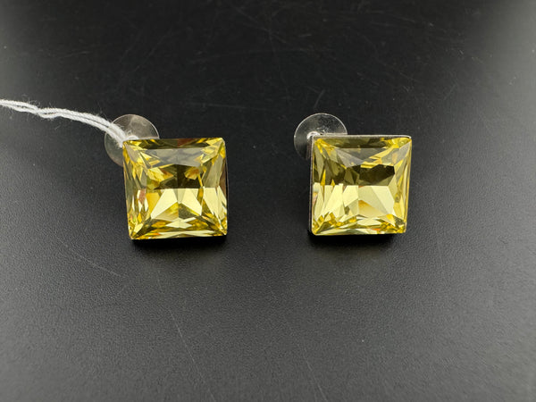Swarovski inspired Crystals Square small stud earrings, Indian Jewelry