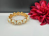 Moissanite Kundan, Enamel, CZ Rajwadi Pacheli Bracelet Bangle Kada, Gold Polish(fits 2.6" wrists)